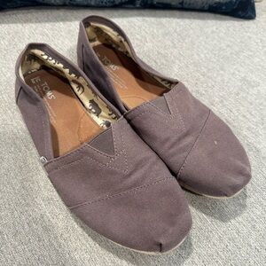 TOMS Gray Canvas Slip-Ons